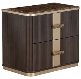 West Kensington Medium Espresso 2 Drawer Nightstand with LED