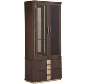 Westminster Row Medium Espresso 2 Door Display Cabinet