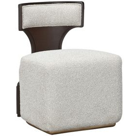 Westminster Row Buff and Medium Espresso Upholstered Vanity Chair