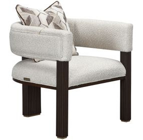 West Kensington Buff and Medium Espresso Upholstered Accent Chair