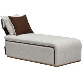 Westminster Row Buff and Medium Espresso 73" Chaise