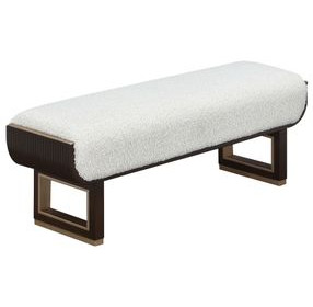 Westminster Row Cream Puff and Medium Espresso Bed Bench