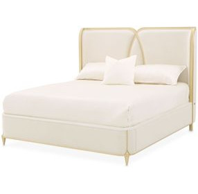 Scotts Square Cornsilk California King Upholstered Panel Bed with USB Charging