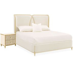 Scotts Square Cornsilk Upholstered Panel Bedroom Set