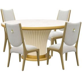 Scotts Square Light Champagne Round Dining Room Set