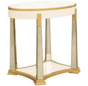 Scotts Square Light Champagne Oval End Table