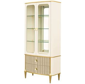 Scotts Square Light Champagne 2 Door Display Cabinet