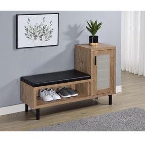 Teller Natural Oak Entryway Shoe Storage Bench