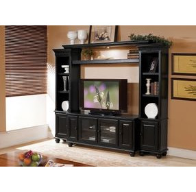 Ferla Black Entertainment Center with Light Function