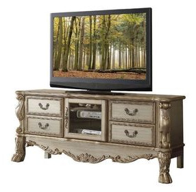 Dresden Gold Patina and Bone 79" TV Stand