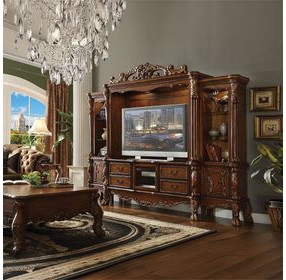 Dresden Cherry Oak 121" Entertainment Center with LED