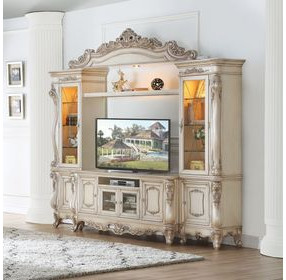 Gorsedd Golden Ivory 117" Entertainment Center with LED