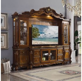 Picardy Honey Oak 115" Entertainment Center with LED