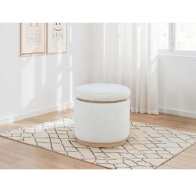Remuda Ivory Round Ottoman with Storage