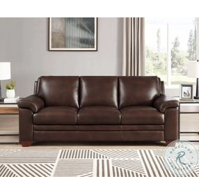 Ironvale Chestnut Leather 84" Sofa