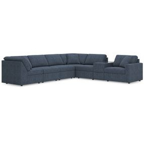 Modmax Ink Performance Fabric 7 Piece Modular Sectional with Storage Console