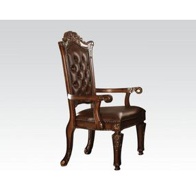 Vendome Brown Upholstered Executive Office Chair with Nailhead Trim