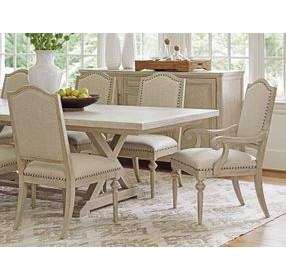 Aidan Beige 25" Upholstered Arm Chair with Nailhead Trim