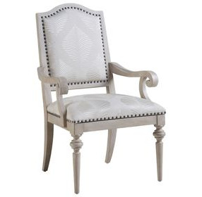 Aidan Beige 25" Upholstered Arm Chair with Nailhead Trim