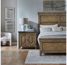 Cypress Grove Amber Brown 2 Door Bedside Chest with USB Charging