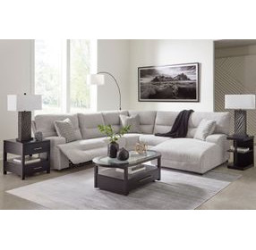 Acklen Place Pewter Performance Fabric Zero Gravity Power Reclining RAF Sectional with USB Charging