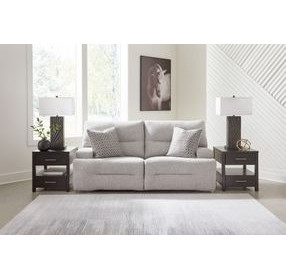 Acklen Place Pewter Performance Fabric 2 Piece Modular Power Reclining Sectional with Pillows and USB Charging