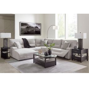 Acklen Place Pewter Performance Fabric Zero Gravity Power Reclining LAF Sectional with USB Charging