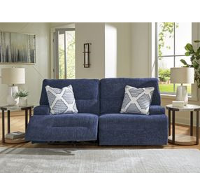 Acklen Place Navy Performance Fabric 2 Piece Modular Power Reclining Sectional with Pillows and USB Charging