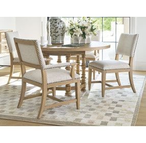 Colburn Beige Performance Fabric Upholstered Arm Chair with Nailhead Trim