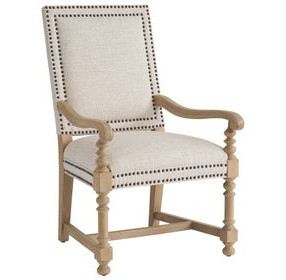 Anderson Beige Upholstered Arm Chair with Nailhead Trim
