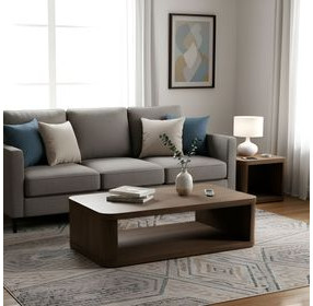 Lozano Warm Walnut Brown Rectangular Coffee Table