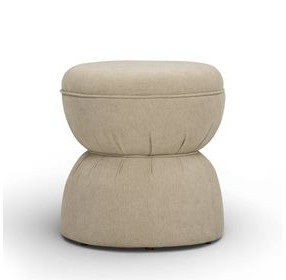 Tomlin Tan Performance Fabric Upholstered Round Ottoman