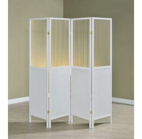 Mattison White 4 Panel Room Divider