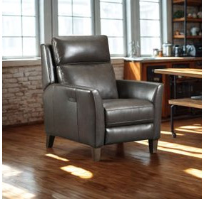 Fairchild Chocolate Leather Swivel Glider Power Recliner with USB Charging