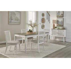Beach Comber Weathered White and Brown 72" Rectangular Dining Table