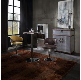 Brancaster Silver 2 Door Bar Cabinet with Nailhead Trim