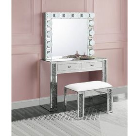 Noralie Silver Rectangular Wall Mirror with Light