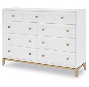 Chelsea White 9 Drawer Bureau Dresser