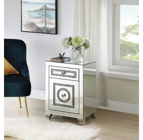 Noralie Silver Rectangular Glass Top Accent Table