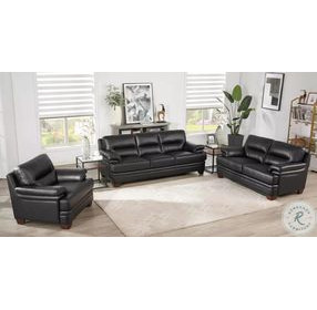 Calizor Black Leather Living Room Set