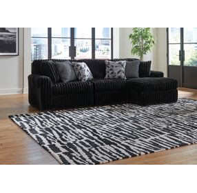 Midnight Madness Onyx 3 Piece Modular Sectional with Chaise