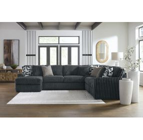 Midnight Madness Gunmetal 4 Piece LAF Chaise Sectional