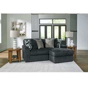 Midnight Madness Gunmetal 2 Piece Sectional with Chaise