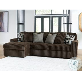 Midnight Madness Chocolate Brown 2 Piece Sectional Sofa with LAF Chaise
