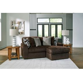 Midnight Madness Chocolate 2 Piece Modular Sectional with Chaise