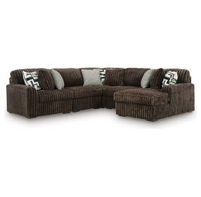 Midnight Madness Chocolate 5 Piece Modular Sectional with Chaise