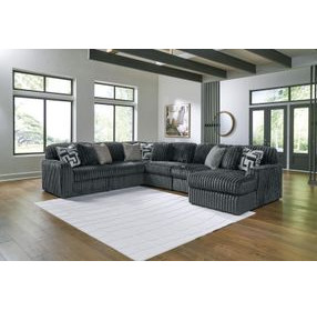 Midnight Madness Gunmetal 6 Piece Chaise Sectional