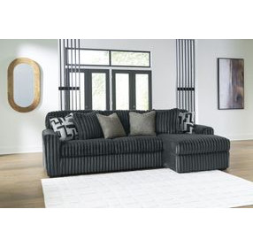 Midnight Madness Gunmetal 2 Piece Sofa Chaise Sectional