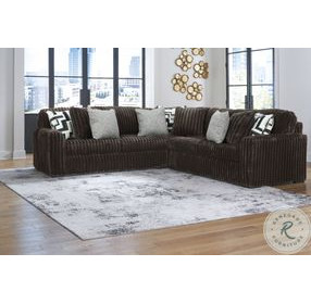 Midnight Madness Chocolate Brown 3 Piece Sectional