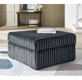 Midnight Madness Gunmetal Oversized Accent Ottoman
